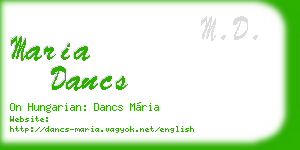 maria dancs business card